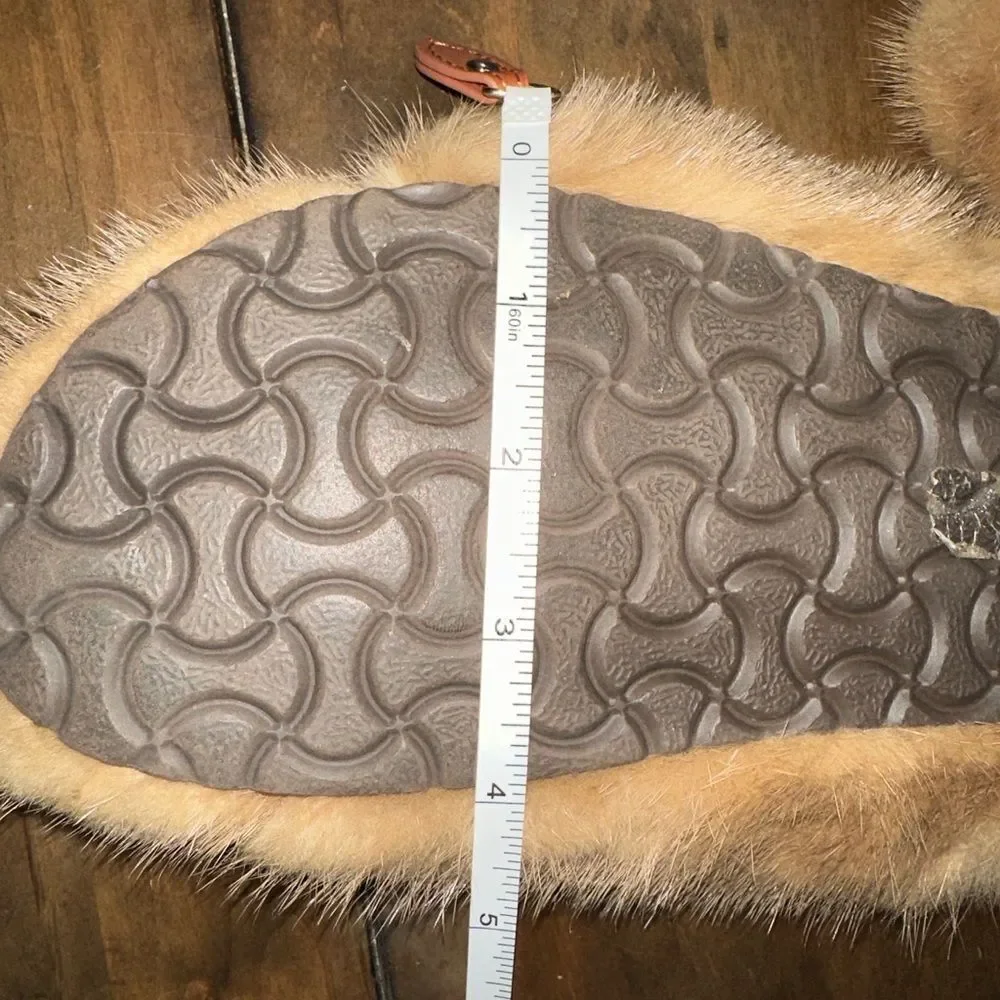 Linda Richards 100% Mink Cream Slides - Picture 7 of 7